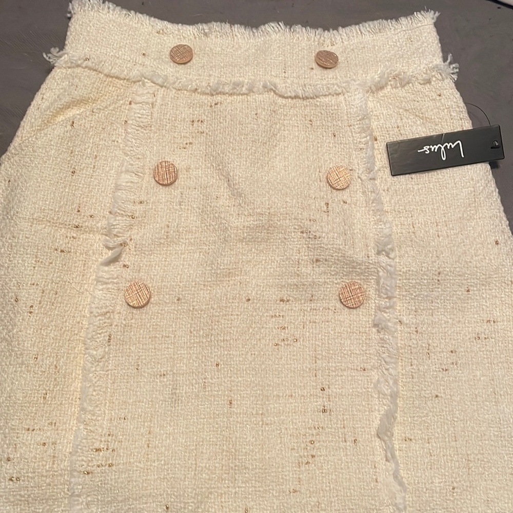 NWT cream tweed skirt